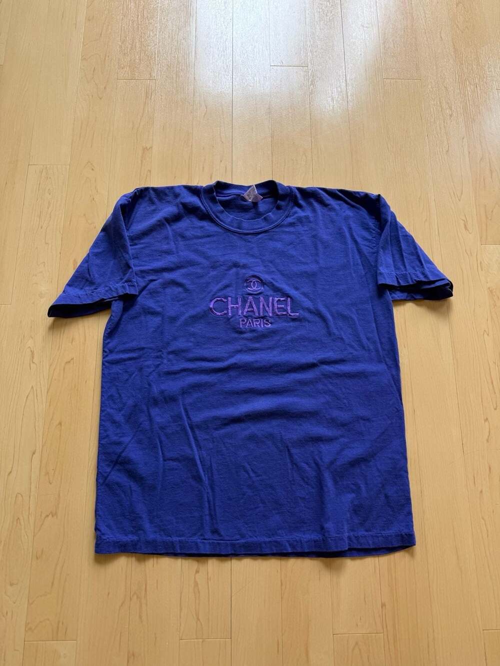 90s Embroidered Logo T-Shirt Purple